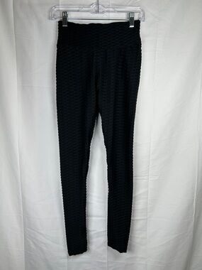 2/$15 Blady Black Textured Scrunch Leggings Size Small Activewear Yoga Workout